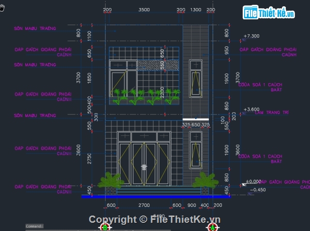 Thiết kế nhà phố,nhà phố 2 tầng 5.4x14m,full nhà phố 2 tầng,Cad nhà phố 2 tầng,bản vẽ nhà phố 2 tầng